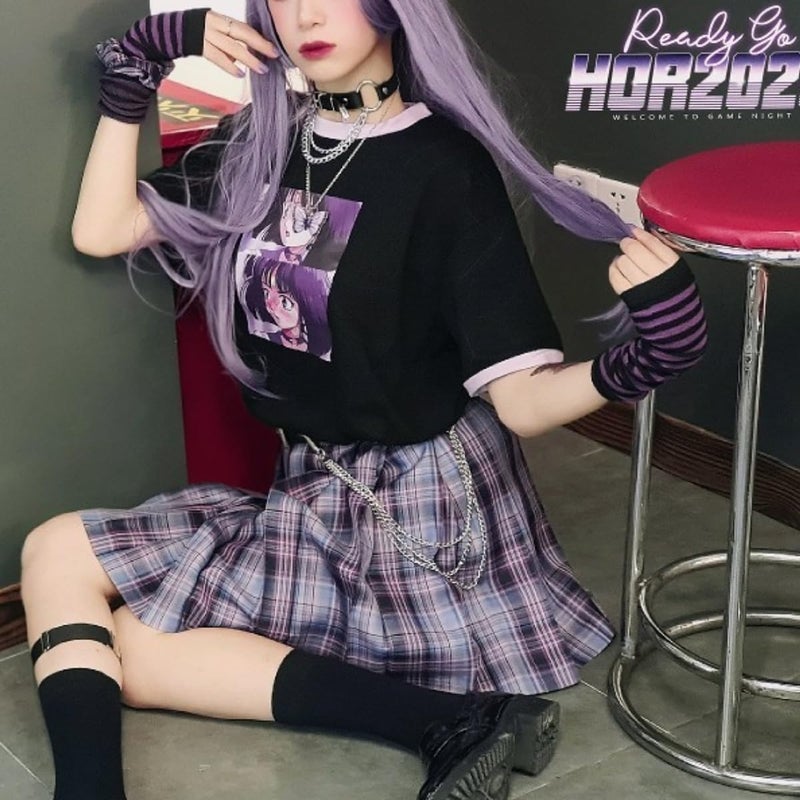 VTTDB Arm covers cute women kawaii japanese harajuku Goth Half Finger Knitted Arm Warmer Y2K Gloves Arm Sleeve for girl - Image 3